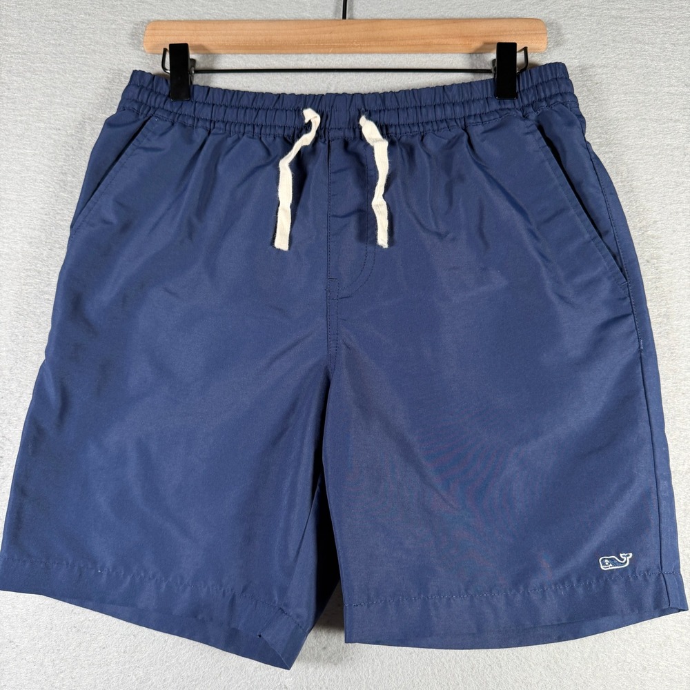 Vineyard Vines Target Mens Navy Blue Swim Trunks Whale Logo Size S 7 Inch Inseam